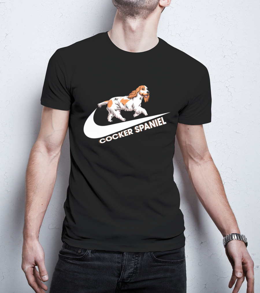 Cocker Spaniel Nike Swoosh Iconic Theme T-Shirt