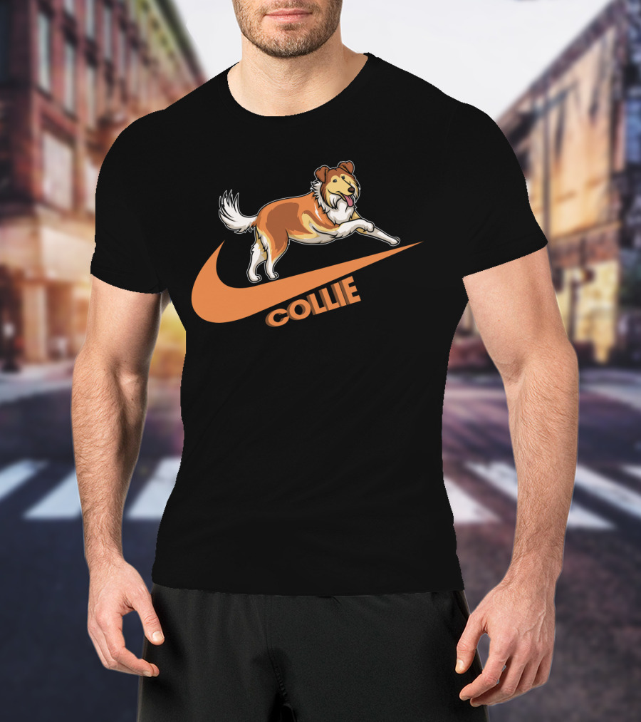 Collie Dh 36 Nike Jumping Dog Swoosh T-Shirt