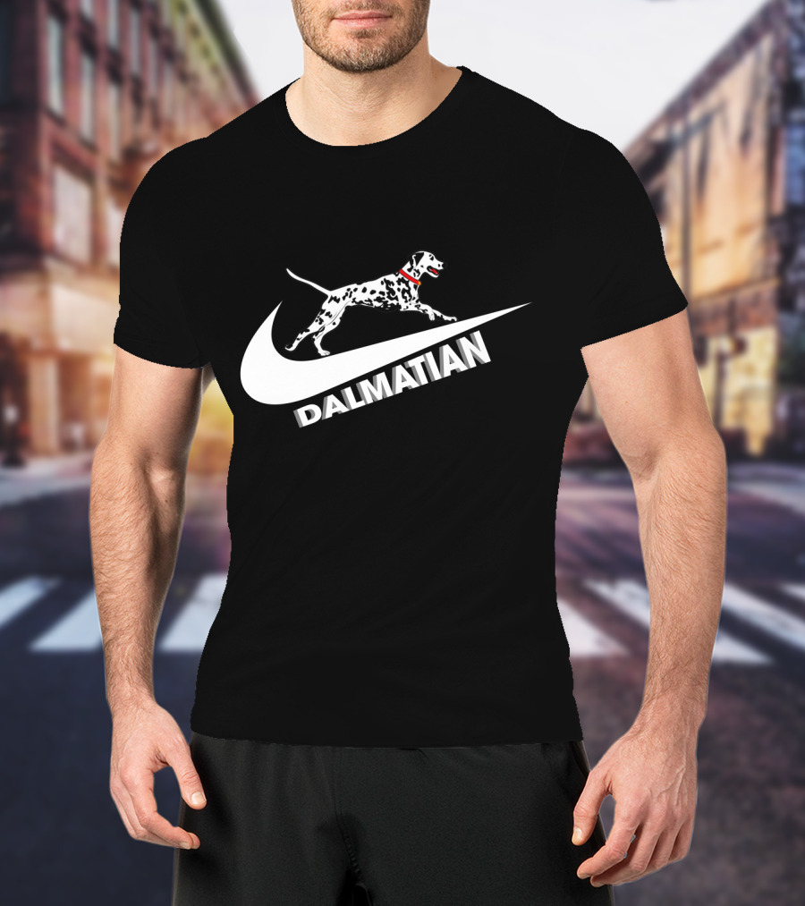 Dalmatian Nike Logo Dog Swoosh T-Shirt