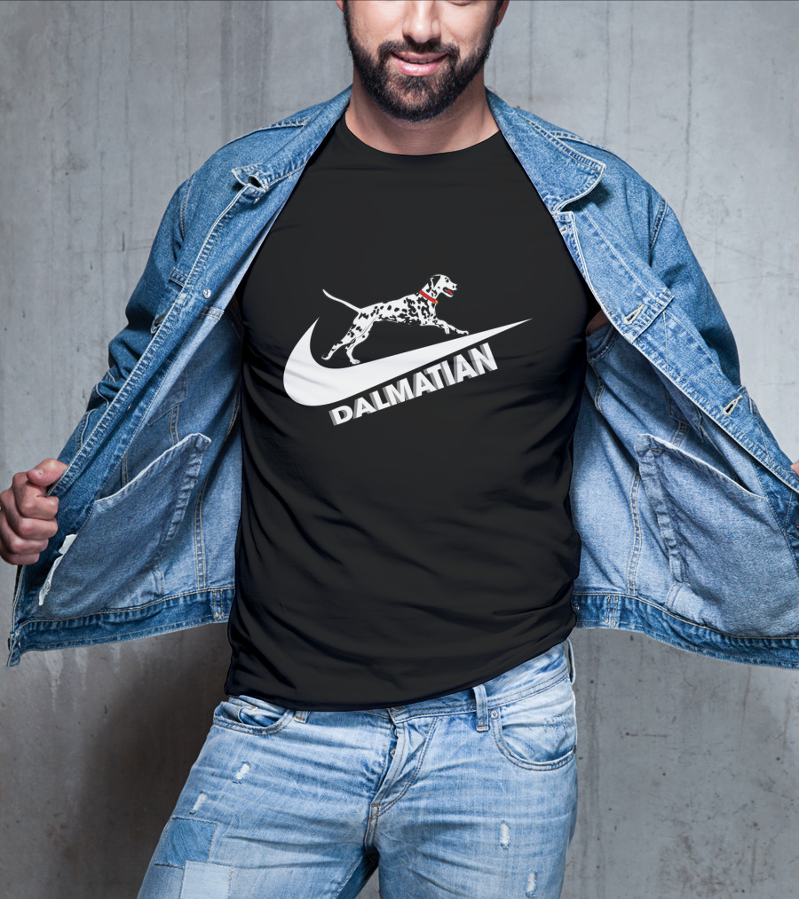 Dalmatian Nike Logo Dog Swoosh T-Shirt