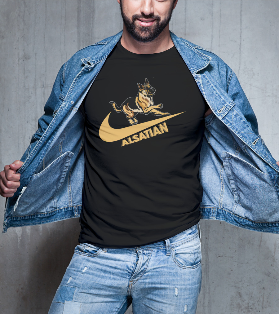 Alsatian German Shepherd Nike Style T-Shirt