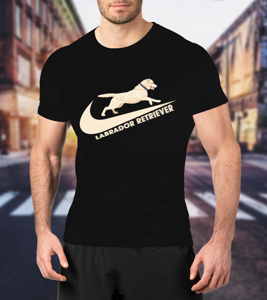 Labrador Retriever Nike Swoosh Dog Jumping T-Shirt