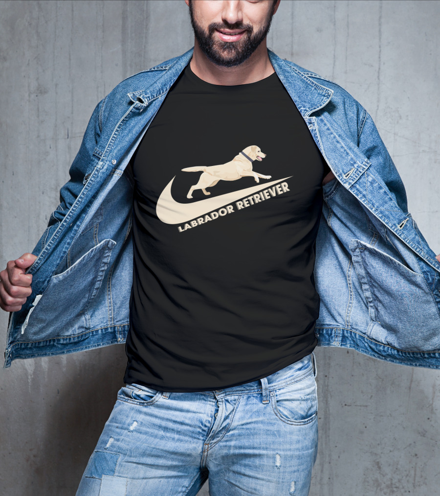 Labrador Retriever Nike Swoosh Dog Jumping T-Shirt