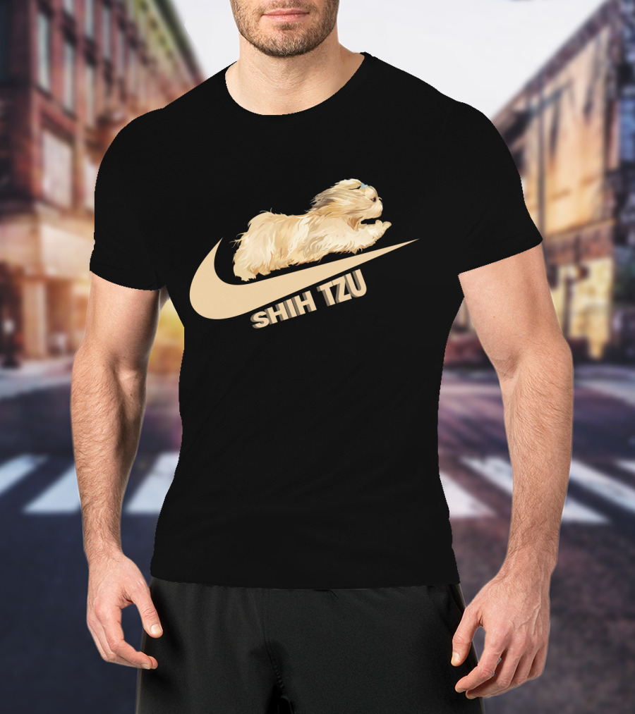 Shih Tzus Nike Swoosh Logo Dog Running T-Shirt