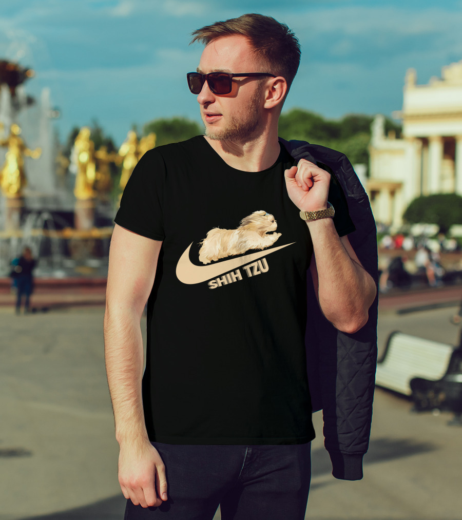 Shih Tzus Nike Swoosh Logo Dog Running T-Shirt