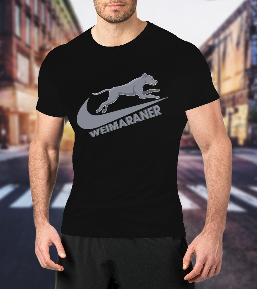 Weimaraners Nike Jumping Dog T-Shirt