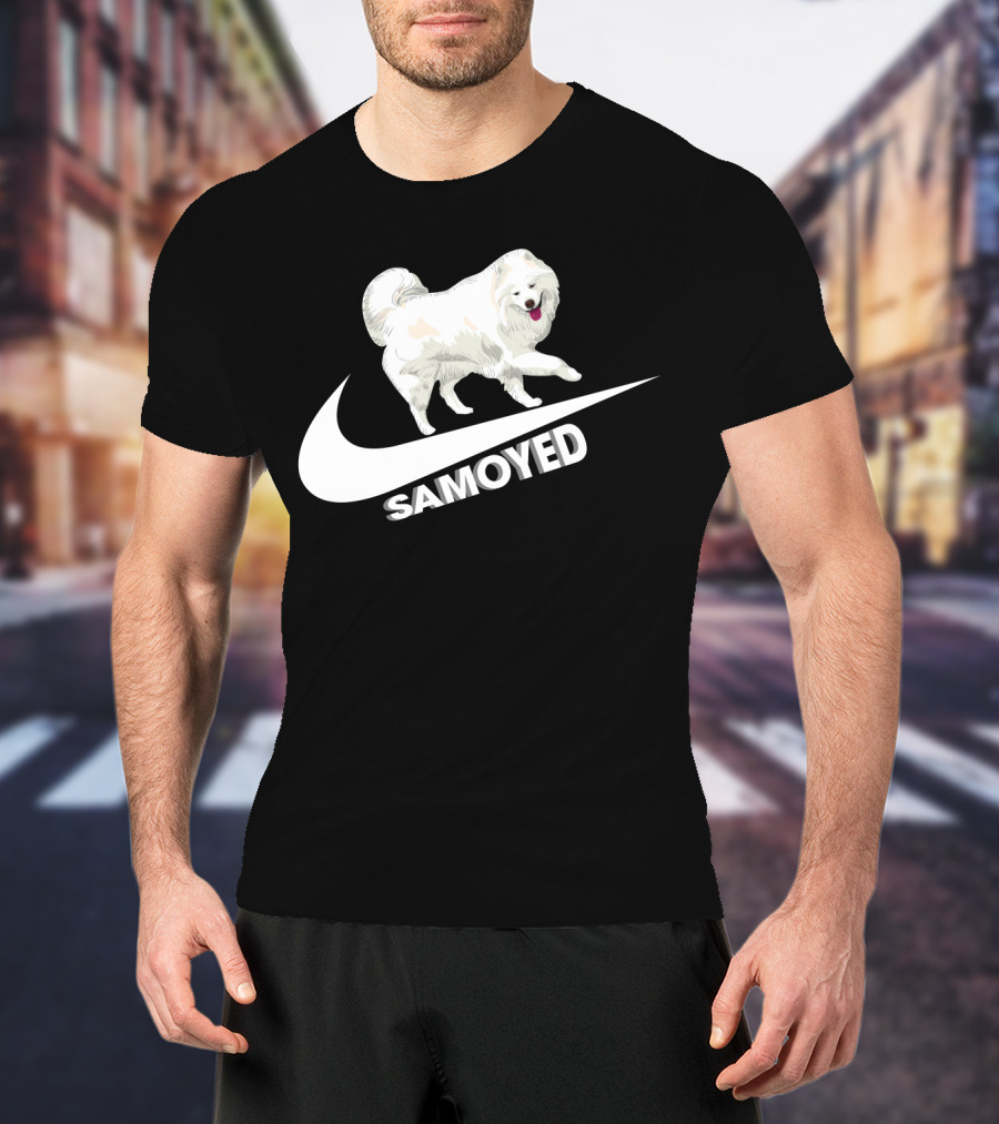 Samoyeds Nike Samoyed Dog On Swoosh T-Shirt