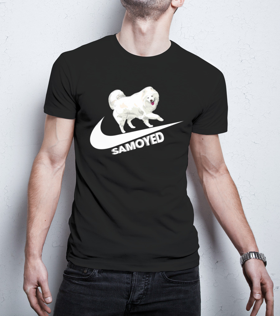 Samoyeds Nike Samoyed Dog On Swoosh T-Shirt