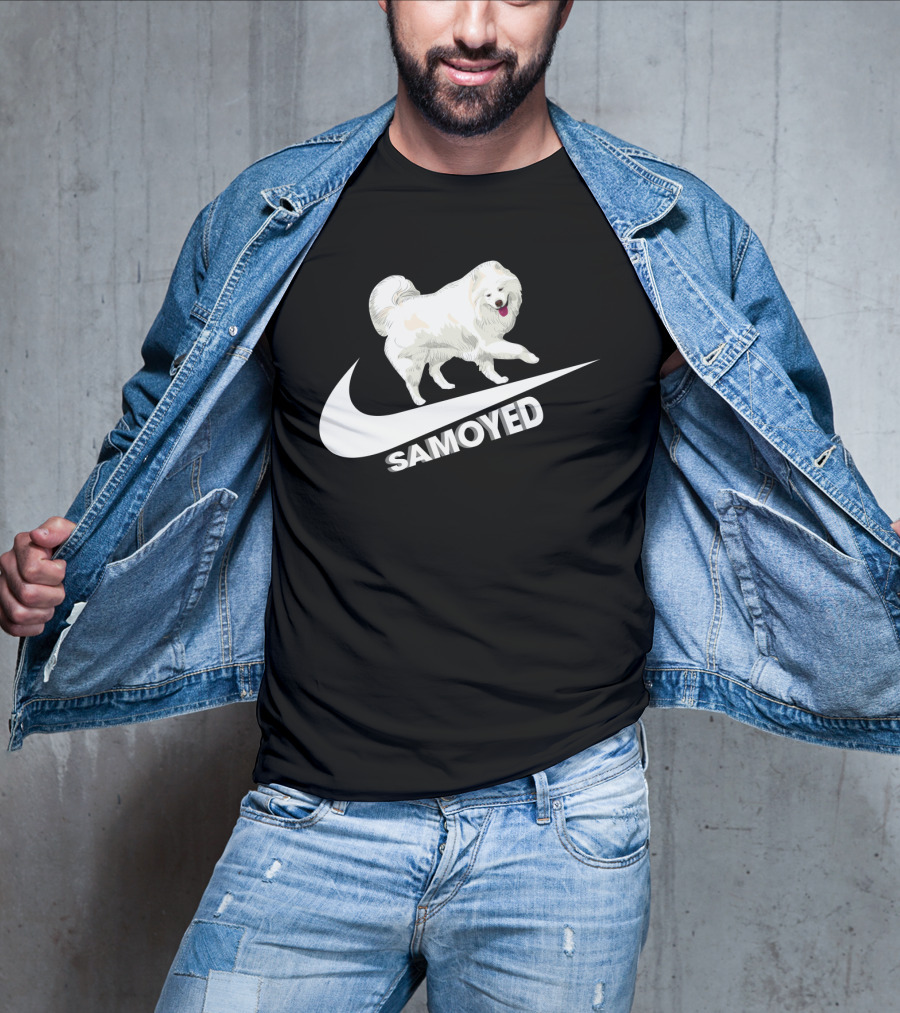 Samoyeds Nike Samoyed Dog On Swoosh T-Shirt