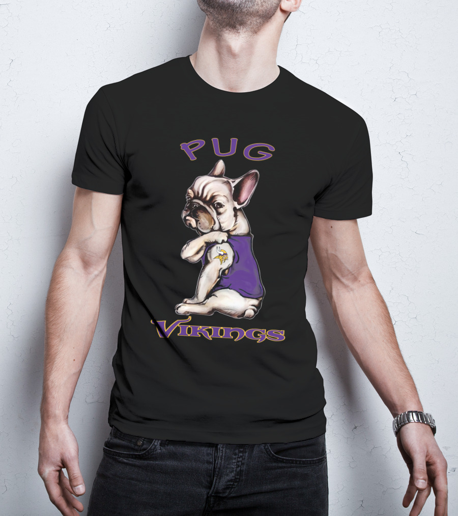 Pug Vikings Nflmv T-Shirt