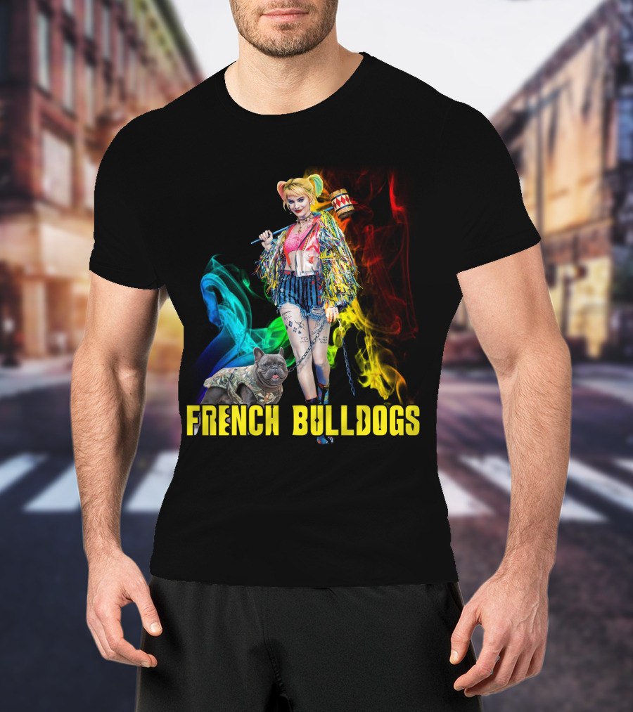 Harley Quinn Style French Bulldogs T-Shirt