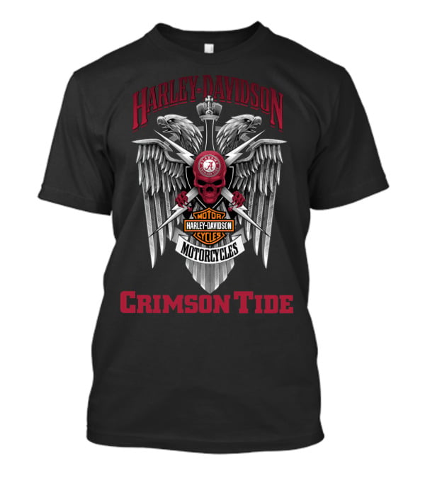 Harley Davidson Motor Cycles Crimson Tide Eagle Alabama T-Shirt