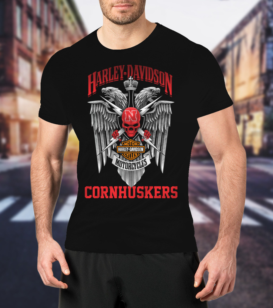 Harley Davidson Motorcycles Nebraska Cornhuskers Motor Cycles T-Shirt