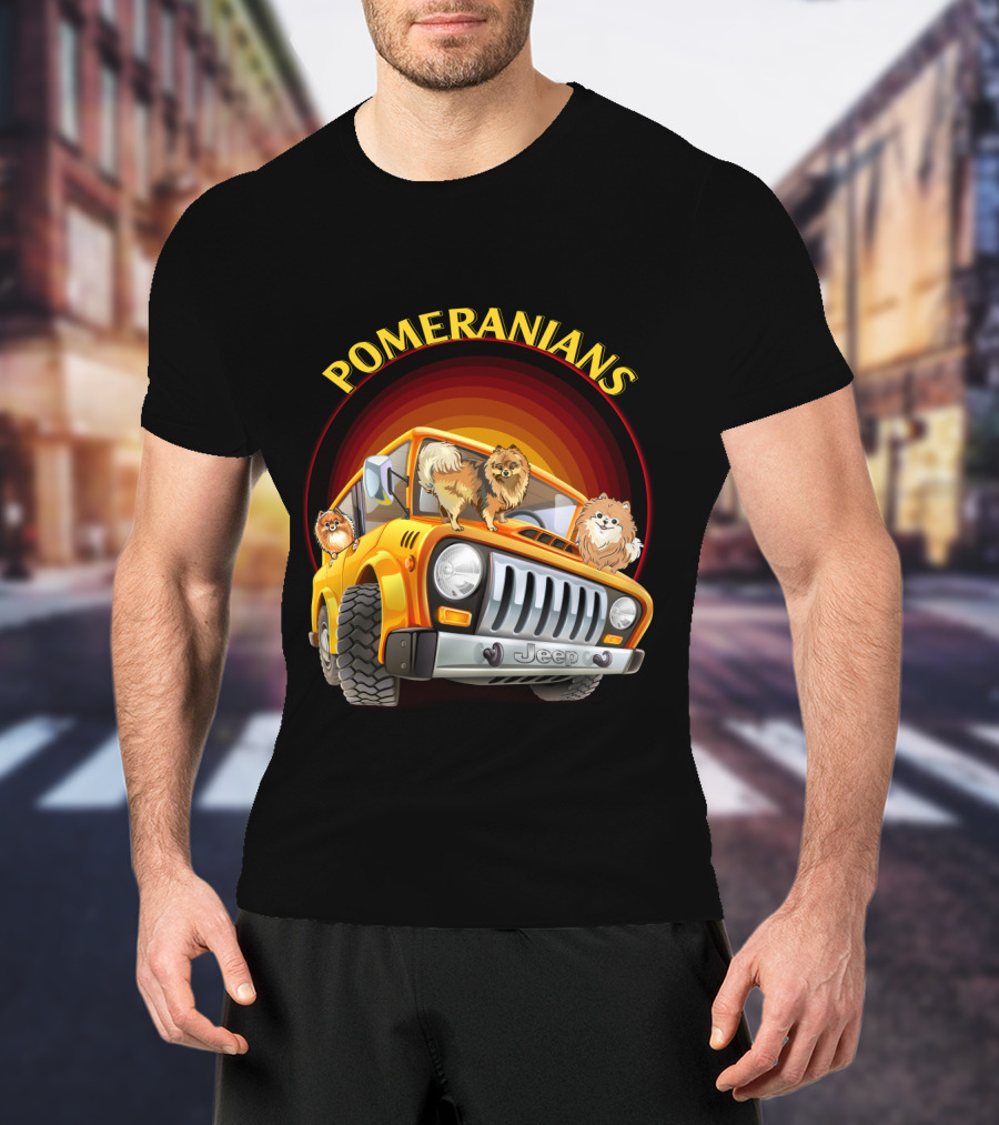 Pomeranians Jeep Adventure Dh T-Shirt