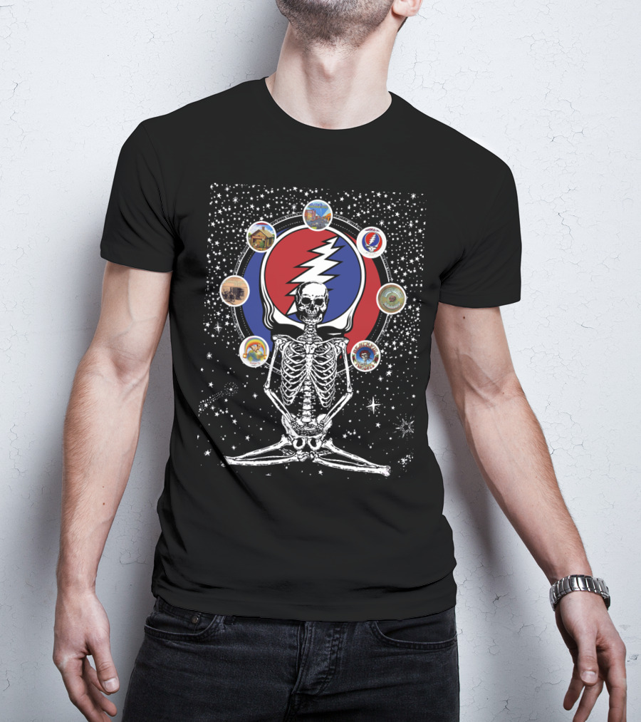 DH 59 Grateful Dead Steal Your Face Skeleton And Cosmic Album T-Shirt