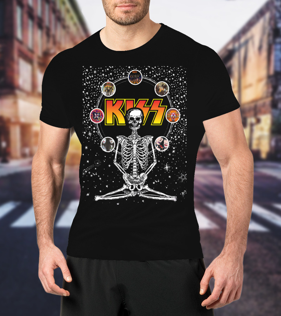 KISS Skeleton Galaxy DH 59 Album Circles T-Shirt