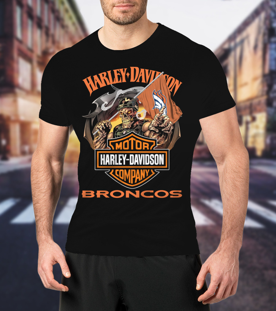 Harley Davidson Motor Company Broncos Denver 69 T-Shirt