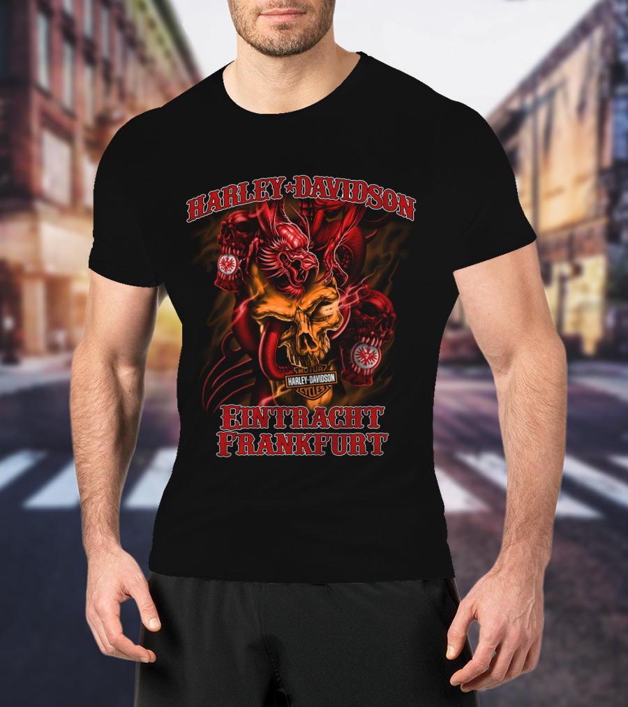 Harley Davidson Eintracht Frankfurt Skull T-Shirt