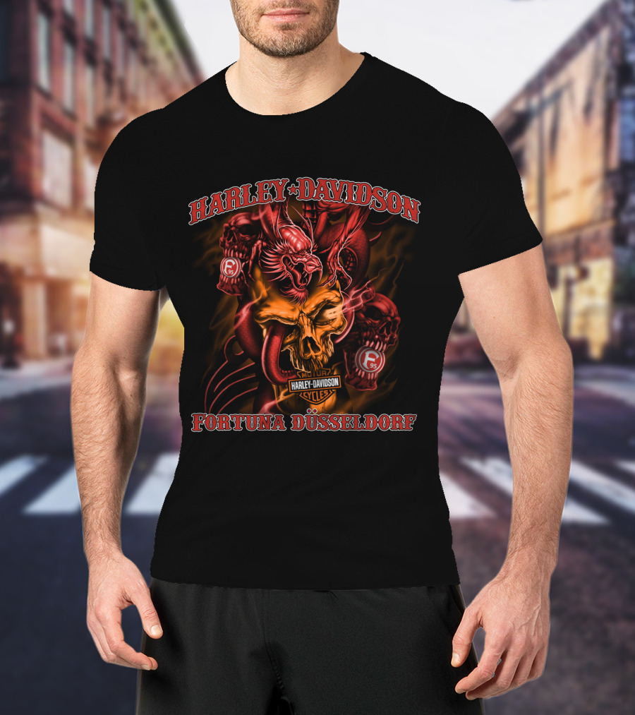 Harley Davidson Fortuna Düsseldorf Skull And Dragon C95 T-Shirt