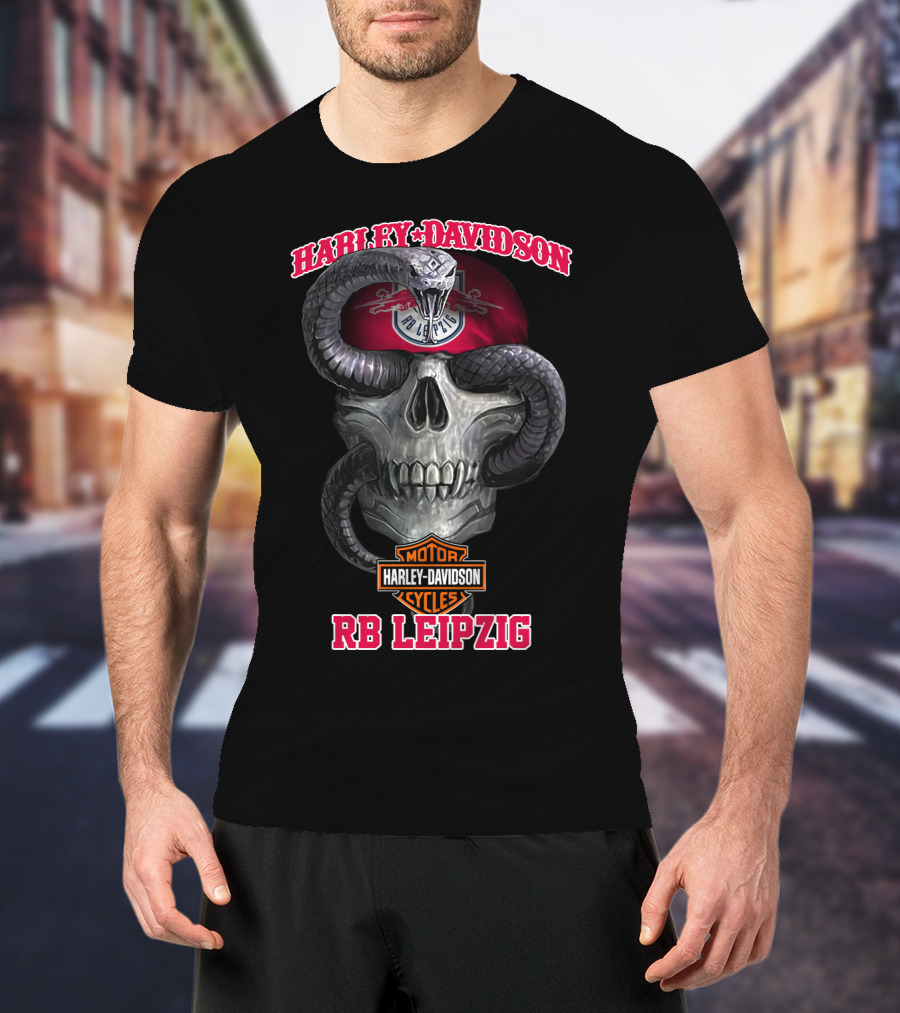 Harley Davidson Motor Cycles Rb Leipzig Skull Snake T-Shirt