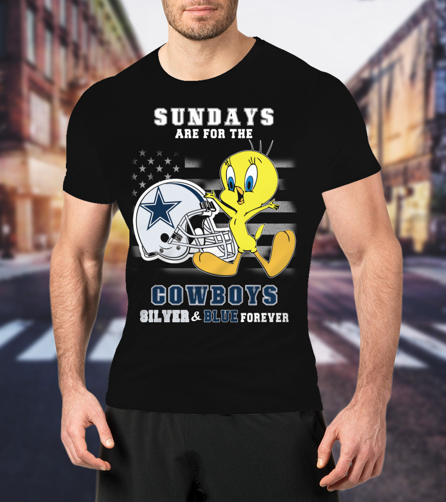 Sundays Are For The Cowboys Silver & Blue Forever Tweety T-Shirt