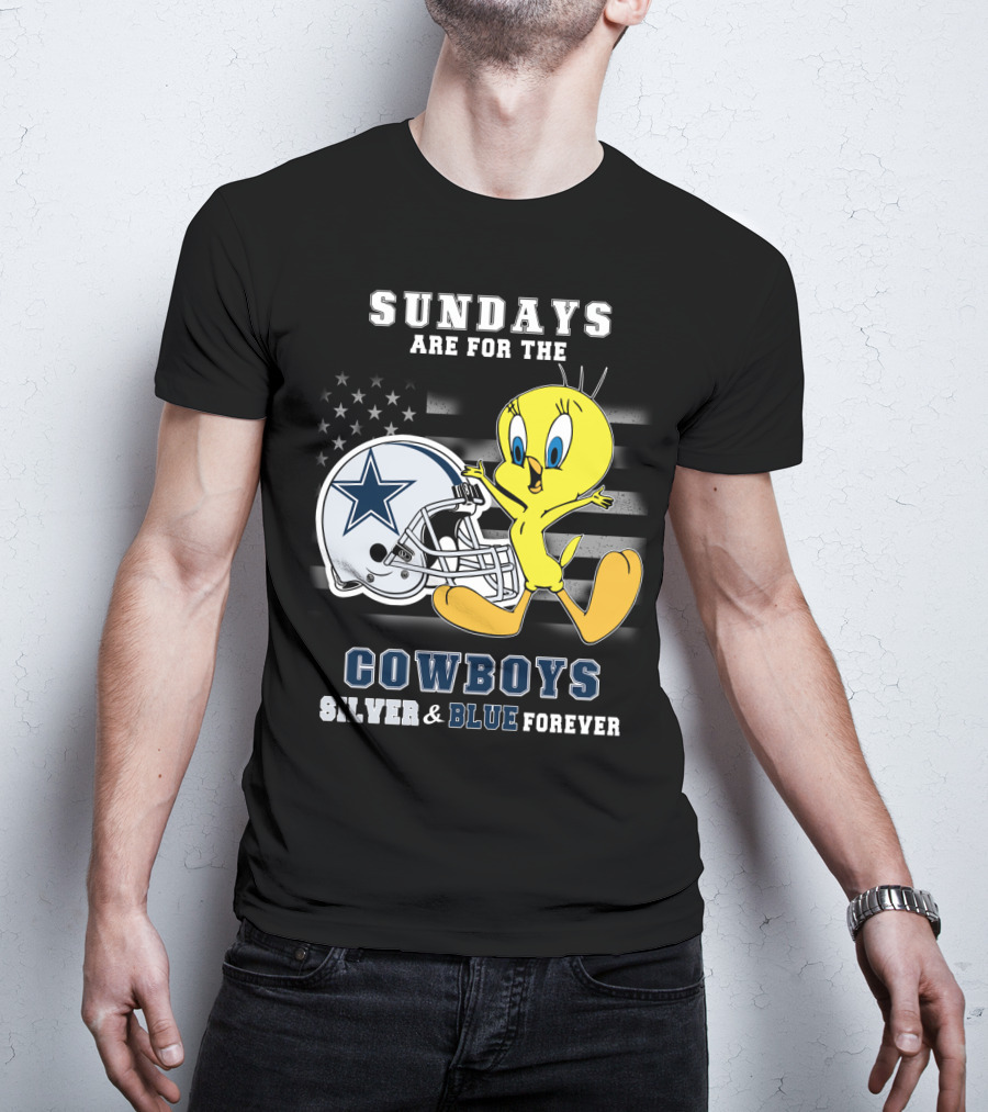 Sundays Are For The Cowboys Silver & Blue Forever Tweety T-Shirt
