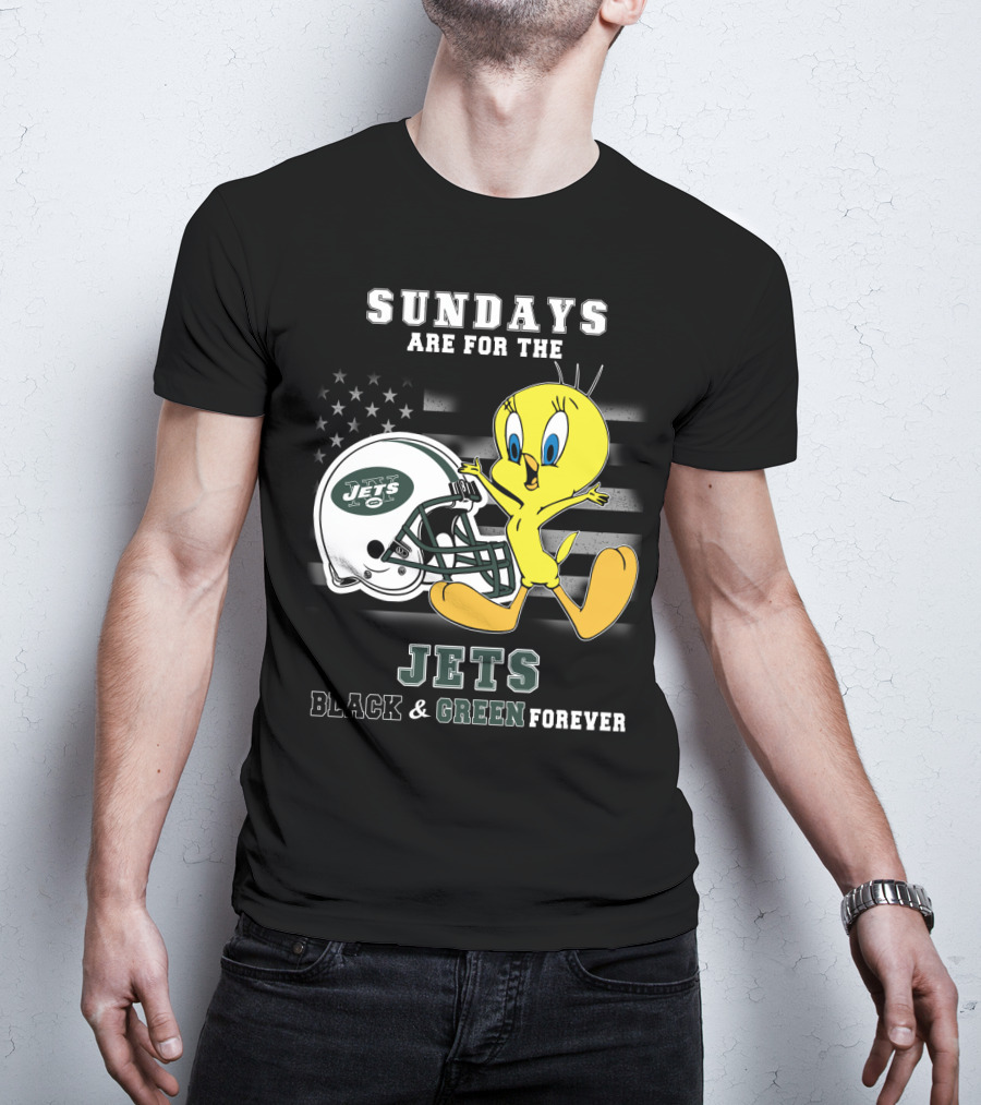 Sundays Are For The Jets Black & Green Forever Tweety T-Shirt