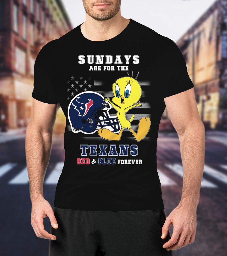 Sundays Are For The Texans Red & Blue Forever T-Shirt