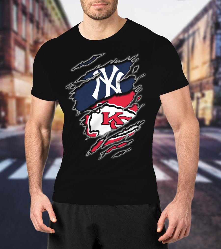 Yankees Chiefs Fan Crossover T-Shirt