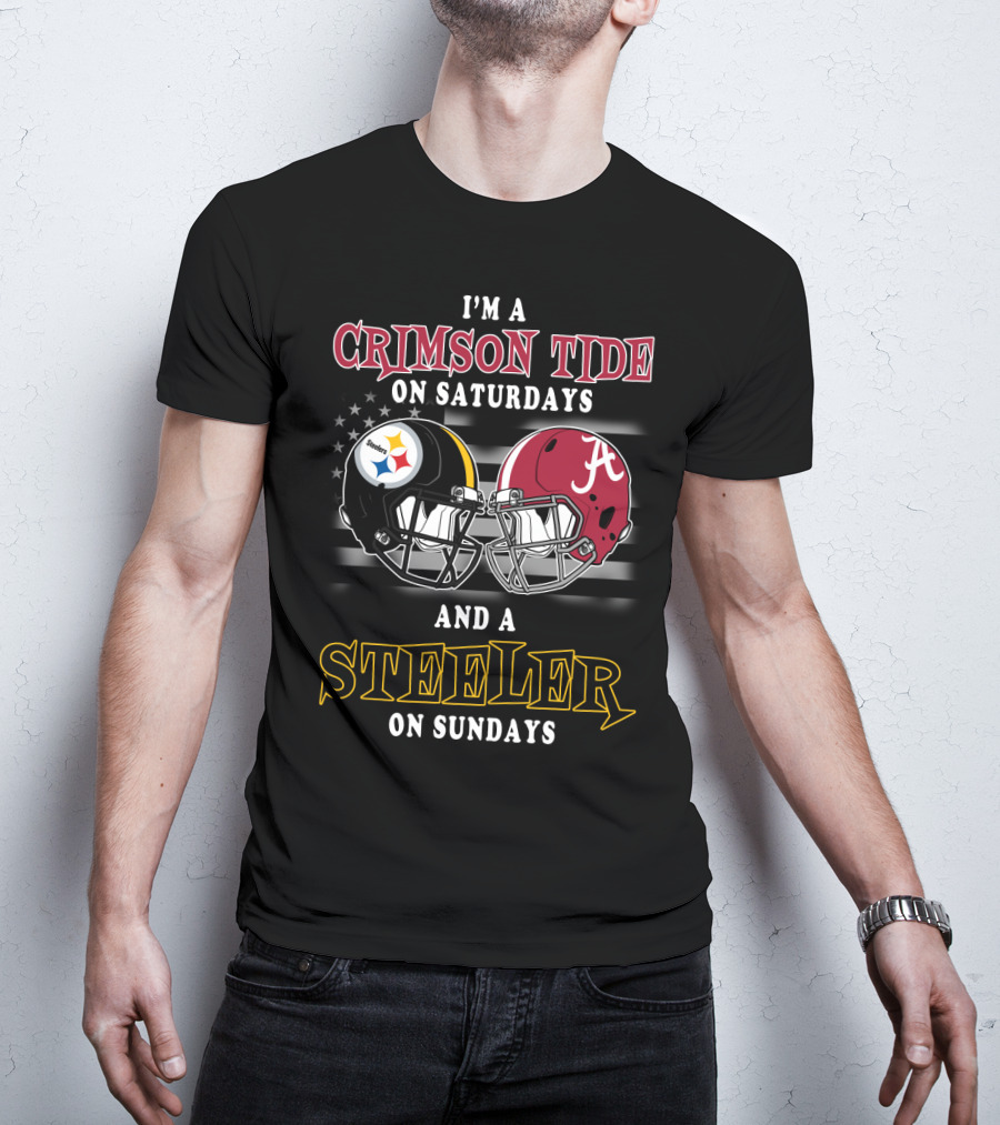 I'm A Crimson Tide On Saturdays And A Steeler On Sundays T-Shirt