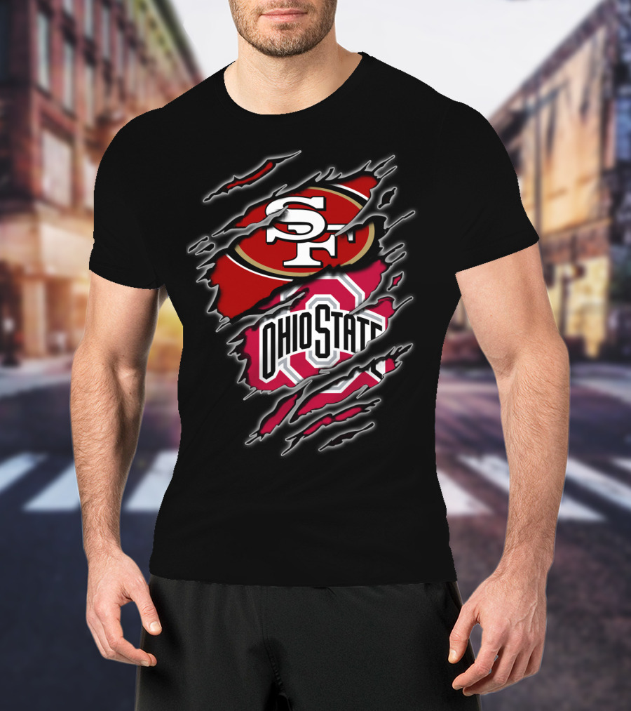 Ohio State Buckeyes San Francisco 49ers Fan Crossover T-Shirt