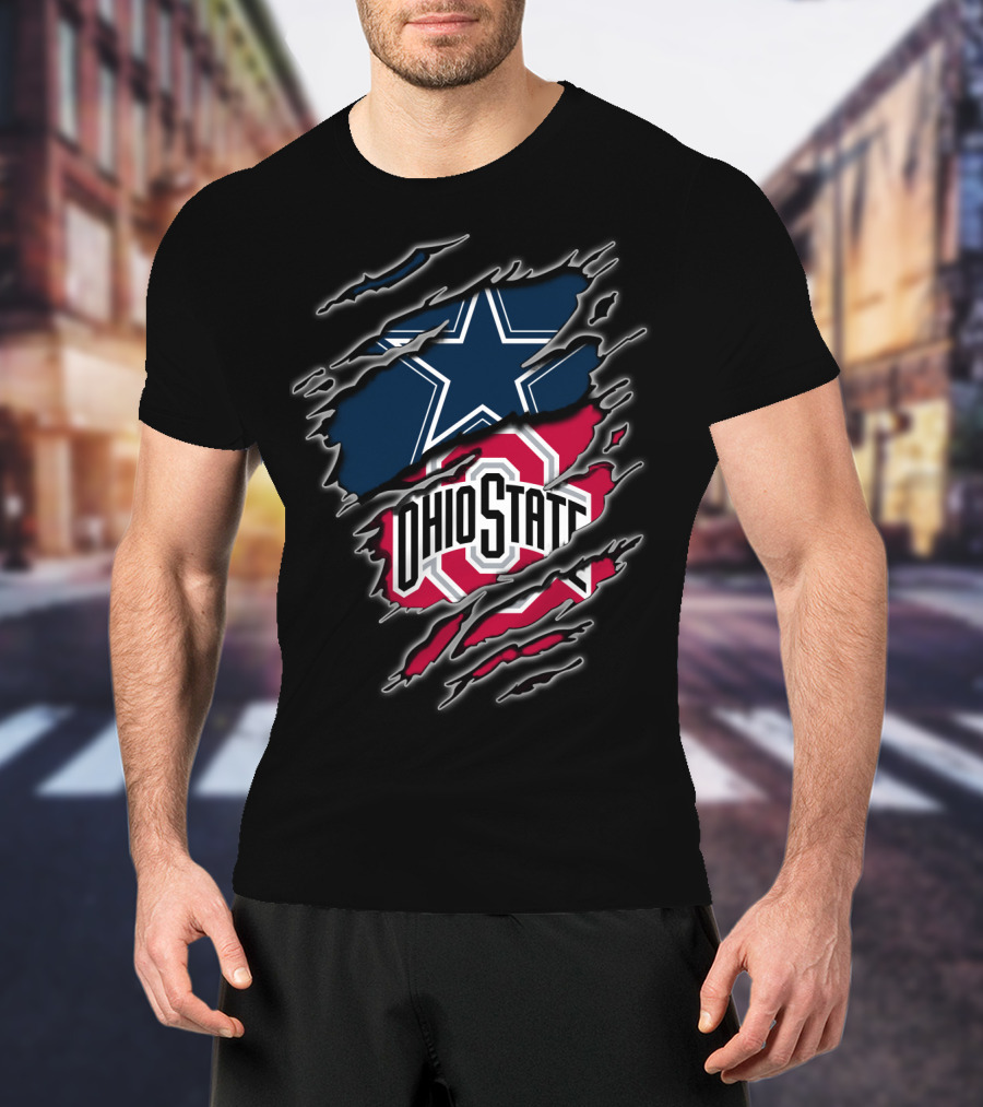 Dallas Cowboys Ohio State Buckeyes Fan Crossover T-Shirt
