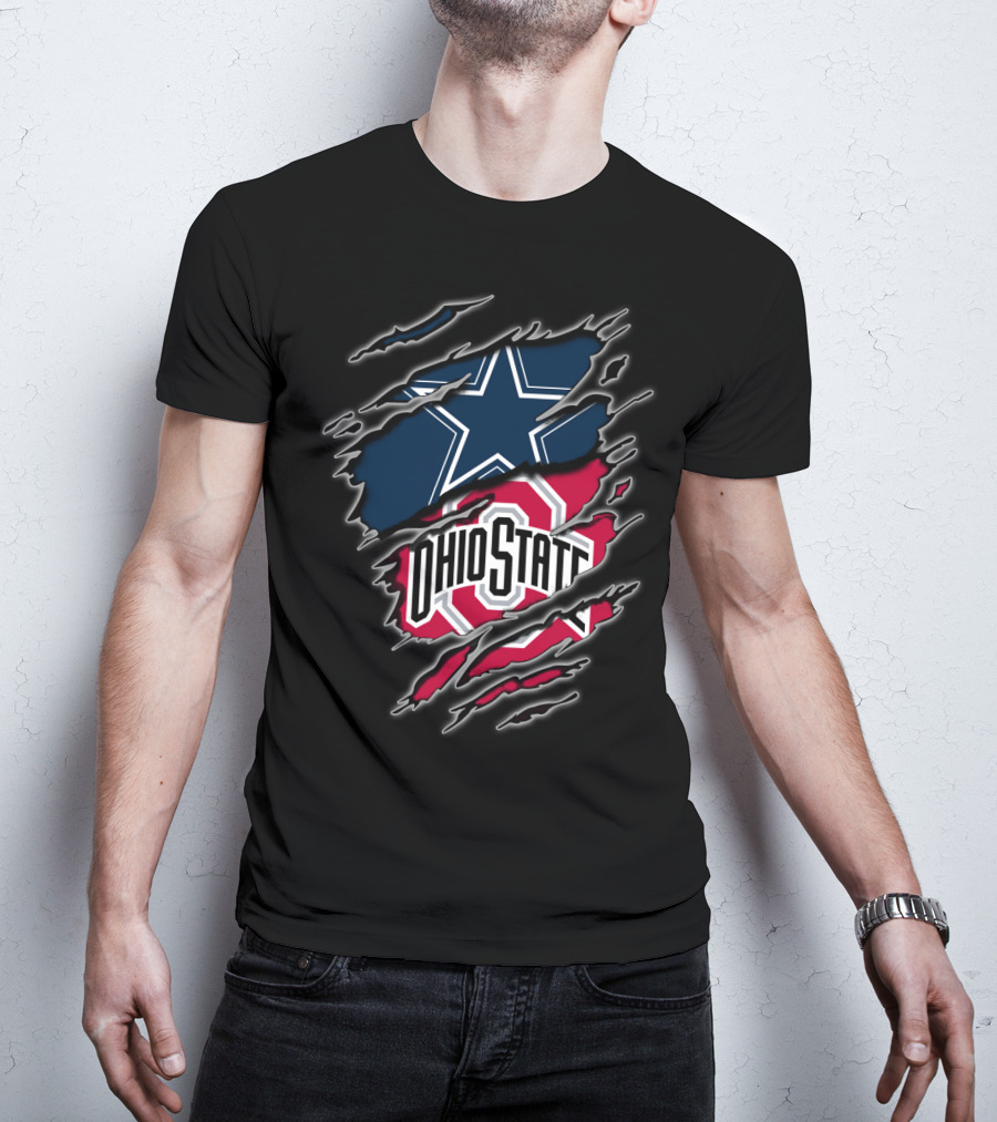 Dallas Cowboys Ohio State Buckeyes Fan Crossover T-Shirt