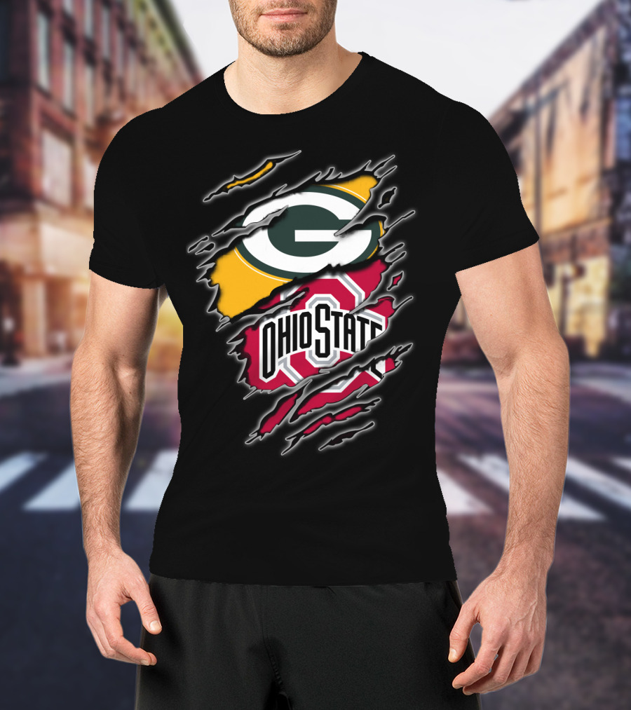 Green Bay Packers Ohio State Buckeyes Fan Combination T-Shirt