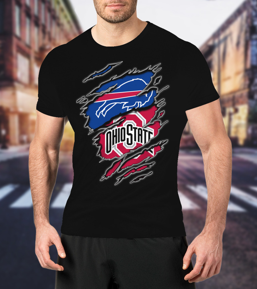 Buffalo Bills Ohio State Buckeyes Fan Crossover T-Shirt