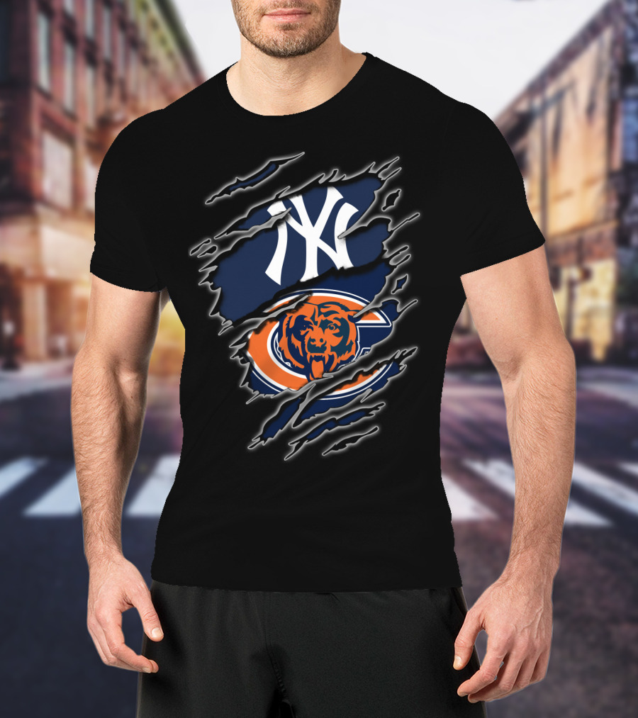 New York Yankees Chicago Bears Fans T-Shirt