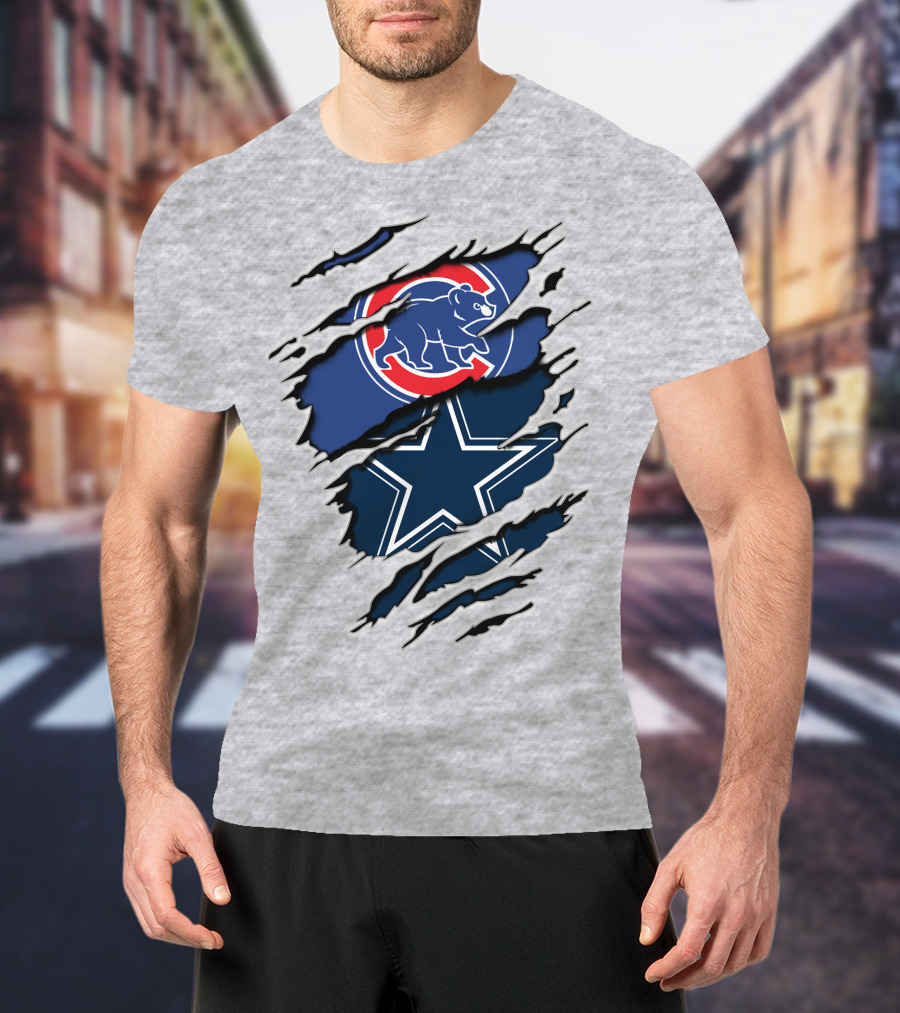 Chicago Cubs Dallas Cowboys Fan Crossover T-Shirt