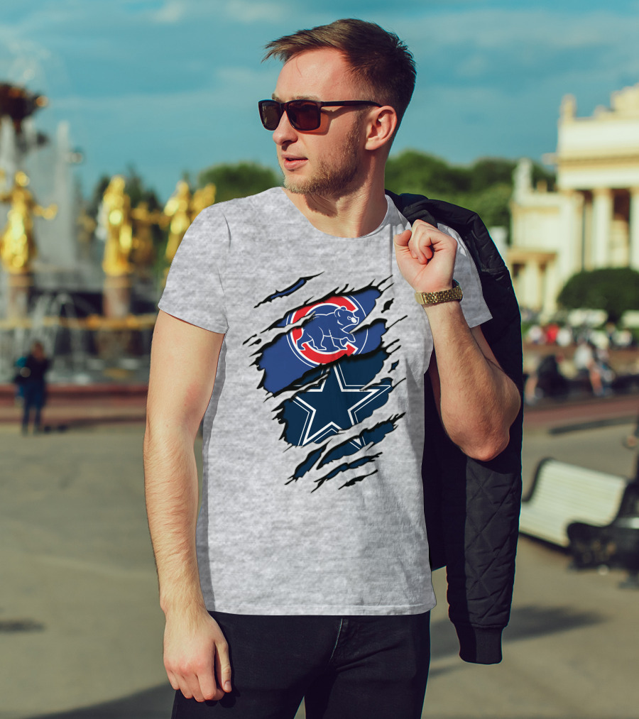 Chicago Cubs Dallas Cowboys Fan Crossover T-Shirt