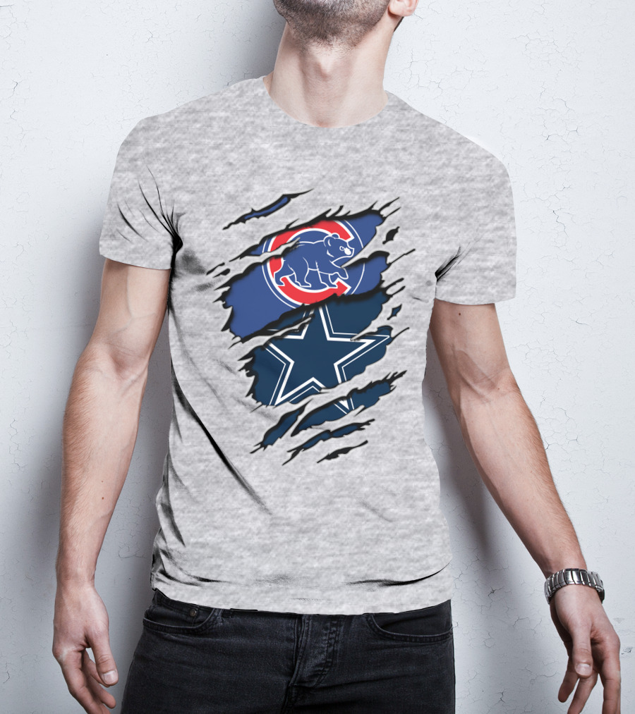 Chicago Cubs Dallas Cowboys Fan Crossover T-Shirt