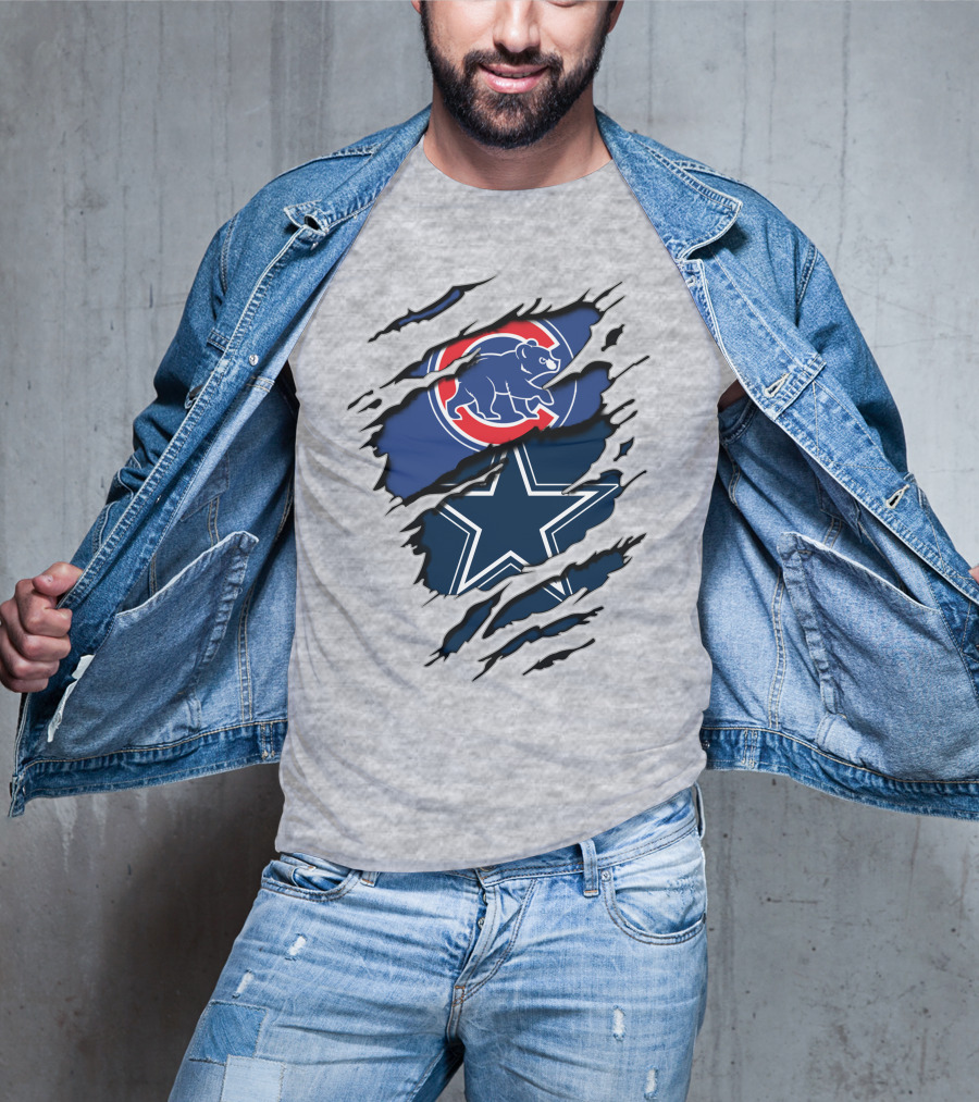 Chicago Cubs Dallas Cowboys Fan Crossover T-Shirt