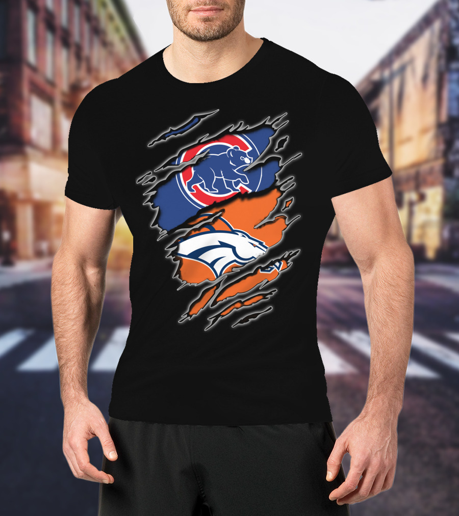 Chicago Cubs And Denver Broncos Fan T-Shirt