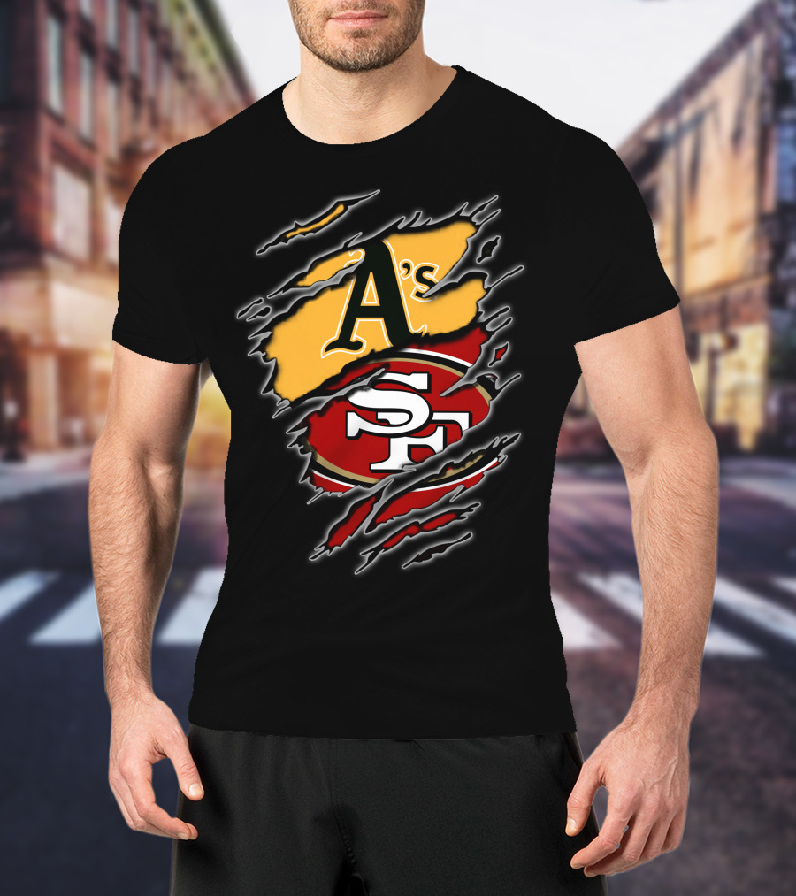 Oakland A's And San Francisco 49ers Fan Tribute T-Shirt
