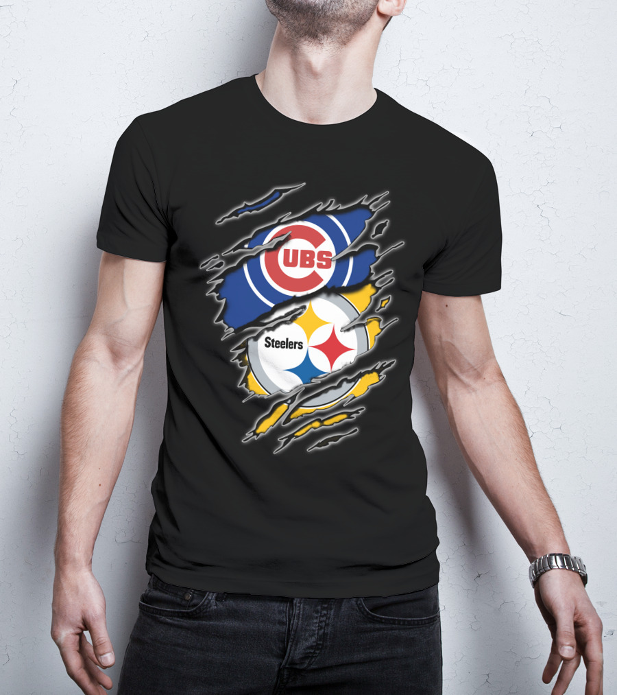 Cubs Steelers Fan Crossover T-Shirt