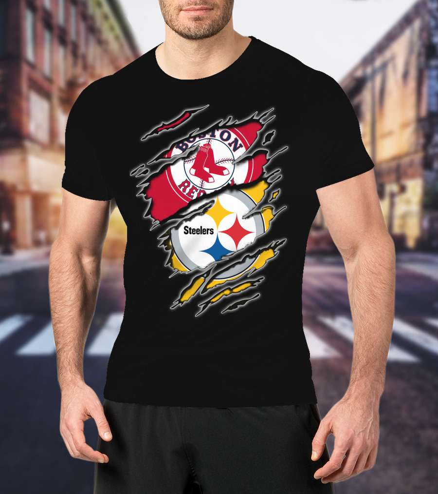 Boston Red Sox Steelers Fan T-Shirt