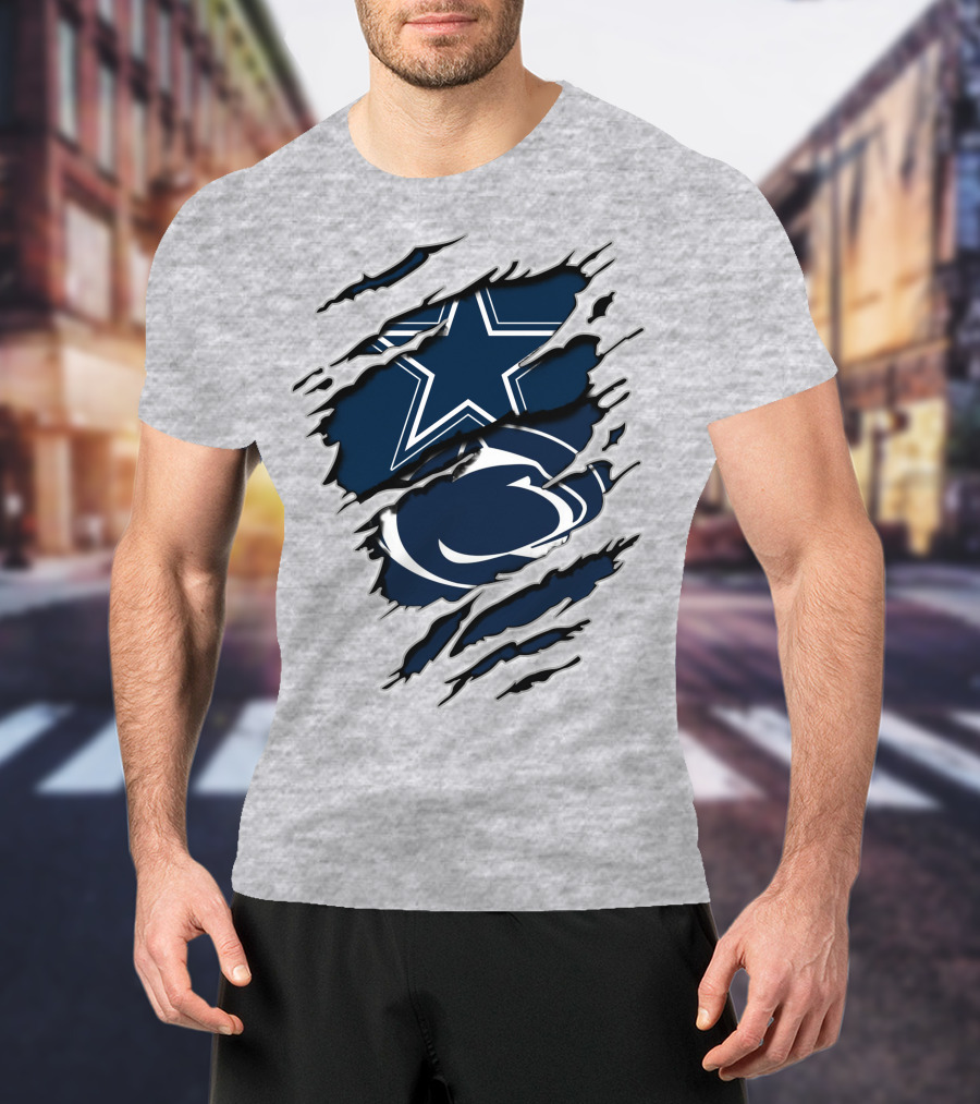Dallas Cowboys Penn State Nittany Lions Claw Marks T-Shirt