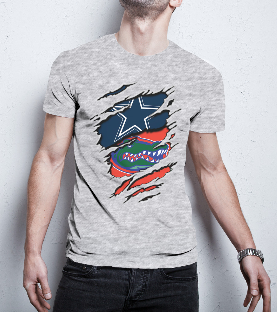 Dallas Cowboys Florida Gators Nfl College Football Mashup T-Shirt