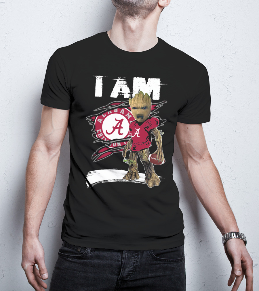 I Am Alabama Crimson Tide Football Fan Groot T-Shirt