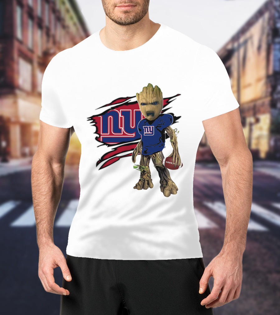 I Am Groot New York Giants Football Fan Mashup T-Shirt