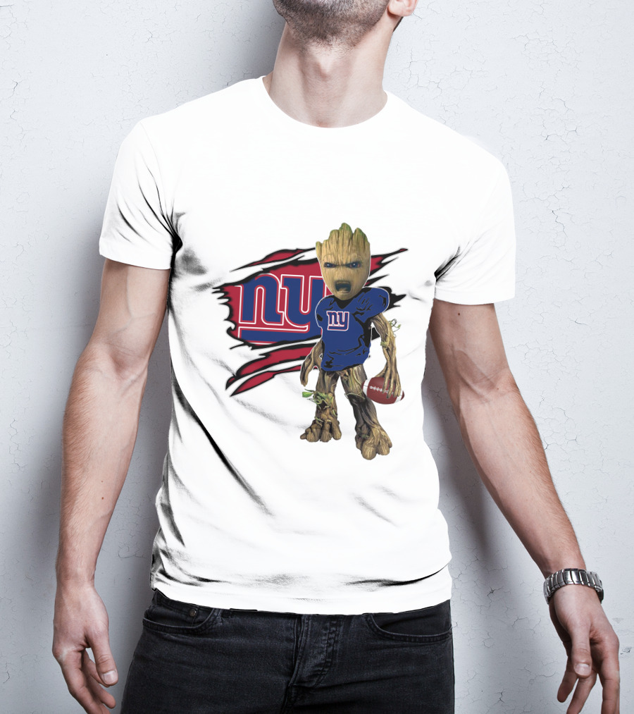I Am Groot New York Giants Football Fan Mashup T-Shirt