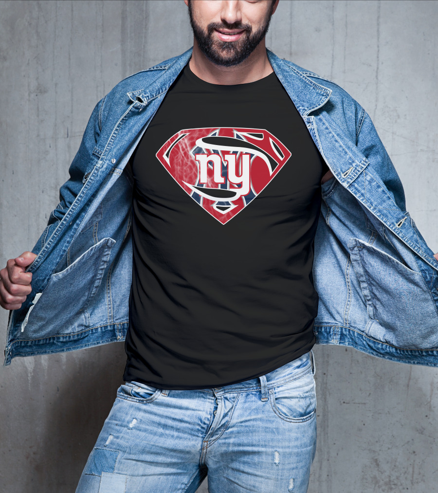 NY Superman Logo Fan Superhero Football T-Shirt